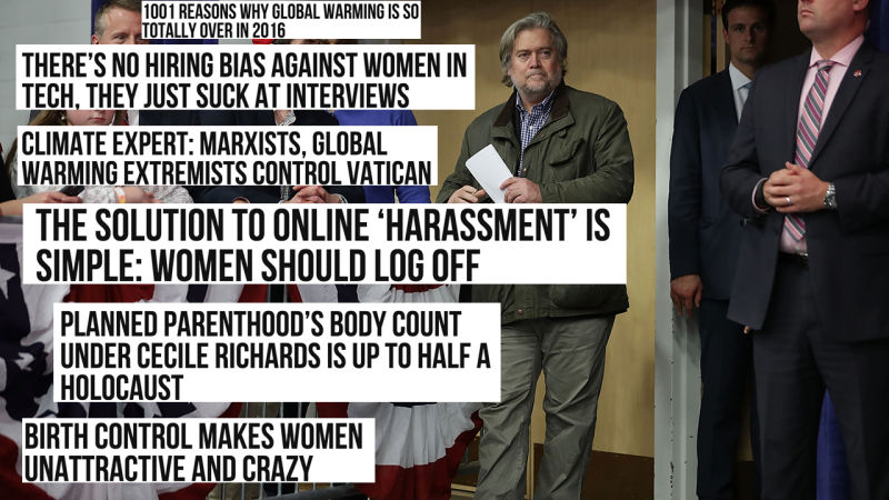 Stephen K. Bannon y algunos de sus titulares. Imagen: Getty